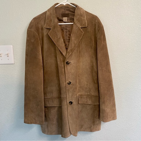 Pendleton Other - Pendleton Pig Leather Jacket Men Tan Suede Sport Coat Blazer Suede Brown